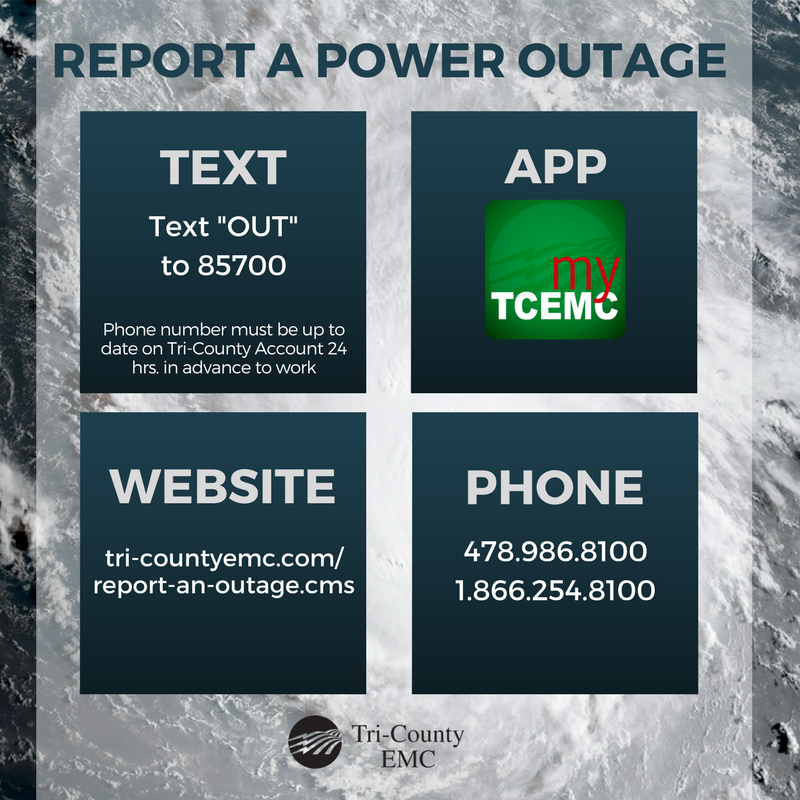 Power Outage Chart - Text OUT to 85700